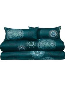 Комплект постельного белья из сатина Мако, 4 предмета, цвет петролик Erwin Müller, 155 x 200 + 80 x 80 см