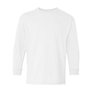 Молодёжная футболка Gildan с длинными рукавами из плотного хлопка, белый