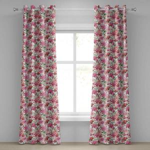 Занавеска с люверсами Abakuhaus Pinke Rosen 2 шт, 280x245x0,5 см цвет weiß rosa rot