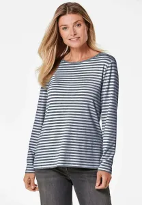 Топ с длинными рукавами ringel mit ubootausschnitt Goldner, Navy Cream White Striped