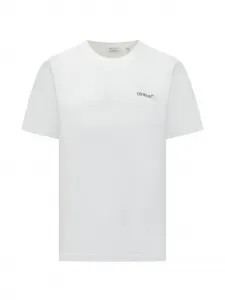 Футболка с короткими рукавами и металлической стрелой Off-White, белый