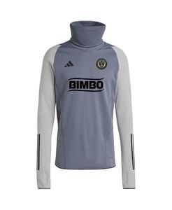 Мужской серый топ Philadelphia Union теплый реглан COLD.RDY adidas, серый