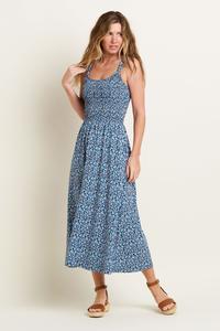 Платье макси из начеса с камуфляжным рисунком Brakeburn, синий