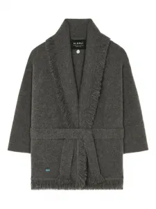 Кардиган Finest с воротником-шалькой и бахромой Alanui, серый