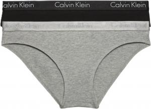 Женские трусики-бикини Calvin Klein Motive Cotton Multipack, 2 шт., Black/Gray Heather