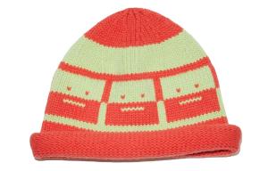 Футболка с интарсией логотипом Acne Studios, оранжево-желтая