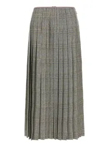 Плиссированная миди-юбка с узором «гусиная лапка» THOM BROWNE, серый