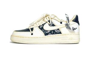 Nike Кроссовки Air Force 1 Paisley с антискользящим покрытием, износостойкие, низкие, для скейтбординга, унисекс, белые