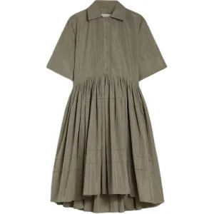 Платье миди с защипами JIL SANDER, зеленый