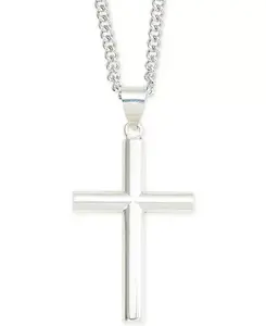 Ожерелье с подвеской-крестом из стерлингового серебра Macy'S, silver