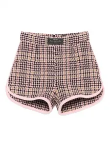 Шорты с узором «гусиная лапка» MSGM Kids, розовый