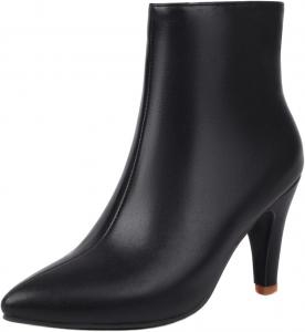 Женская мода: ботильоны на каблуке 8,5 см, с острым носком, короткие, с лаконичной боковой молнией, узкие, универсальные и стильные, размер L9-1-29, размеры US4-US14 LYYSKY, Black(L9-3)