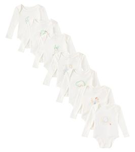 Комплект из 7 боди из хлопкового джерси для младенцев Stella McCartney Kids, слоновая кость