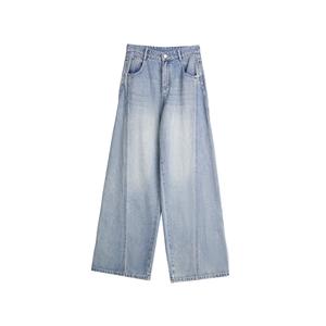 ELLE Джинсы женские деним синие умеренно широкие