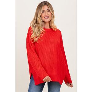 Свитер для беременных с разрезами по бокам Pinkblush, Red