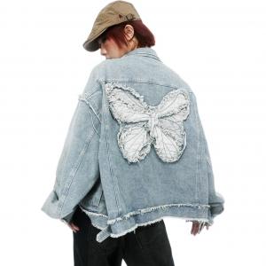 NEVER RULE Джинсовая куртка Unisex Blue Lapel Moderate