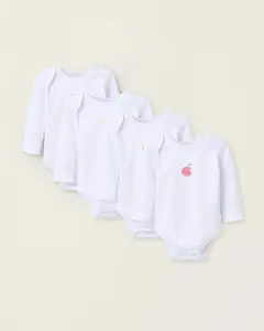 Набор из 4 боди для девочек 100% хлопок со скрещенными плечами Zippy, белый