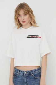 Хлопковая футболка Hugo, бежевый