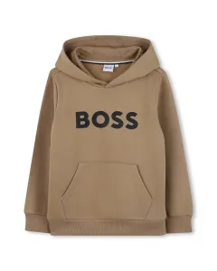Детская толстовка с длинным рукавом Boss Kidswear, светло-коричневый
