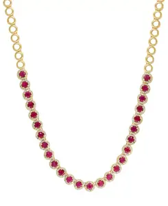 Ожерелье-Воротник Effy с рубинами (4-7/8 карата) и бриллиантами (1-3/8 карата) длиной 17-1/2 дюйма из 14-каратного золота Effy Collection, ruby