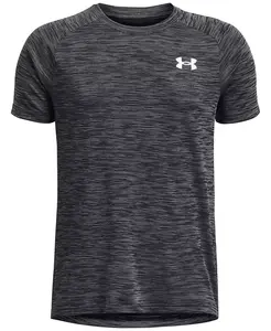 Футболка Big Boys Tech с коротким рукавом и текстурой Under Armour, черный