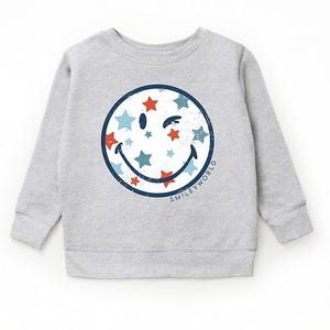Свитшот Smileyworld patriotic star wink youth The Juniper Shop, Heather Grey