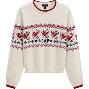 GUGONGLIANMING Вязаный свитер женский GAP, айвори белый