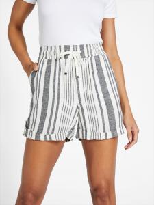 Полосатые льняные шорты Charlotte Guess Factory, цвет jet black multi