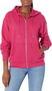 Женская толстовка с капюшоном Tommy Hilfiger с логотипом на спине и карманами на молнии, Cranberry