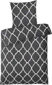 Постельное белье Renforce 200х200 узор антрацит Carpe Sonno