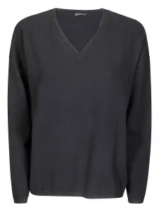 Кашемировый свитер с V-образным вырезом HIRA, серый