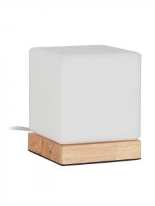 Настольная лампа Cube белого/натурального цвета - (Ш)12 x (В)15 x (Г)12 см relaxdays