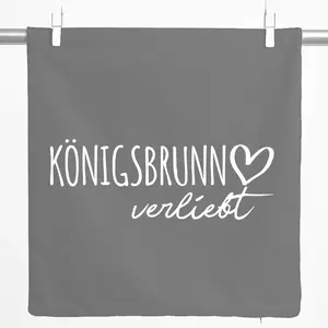 Декоративная наволочка Huuraa Königsbrunn in love gift, 40x40 см, серо-стальной хлопок, декоративная наволочка Königsbrunn Hellweg Druckerei