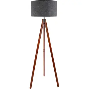 Торшер Stehleuchte "FILCO" коричневый/серый, высота: 147 см E27 1 шт. Включая кабель примерно 180 см / белый; Näve, коричневый/серый