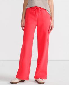 Женские спортивные брюки Serious Sweats с высокой посадкой и широкими штанинами, классические, втачные Lands' End, Deep coral