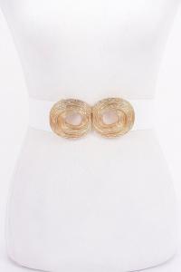 Эластичный ремень с металлической пряжкой Fashnzfab, золотой