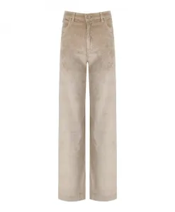 Хлопковые брюки телесного цвета с широкими штанинами Cruna, бежевый