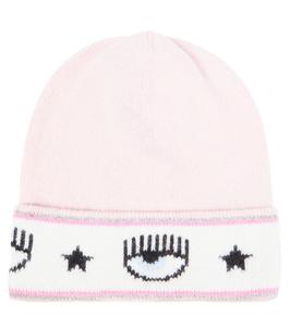 Шапка вязки интарсия из коллаборации с Chiara Ferragni Monnalisa, розовый