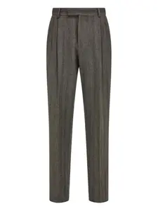 Плиссированные брюки с шлевками для ремня Ferragamo, серый
