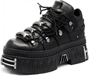 Женские готические ботильоны Y2K в стиле ретро панк с массивной платформой, боевые туфли с металлическими заклепками, мотоботинки, стритвир MACEFIL, Black