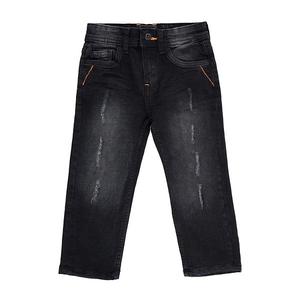 Джинсы для мальчиков 2t-4t с потертостями и контрастной неоновой строчкой Rawx, Jet Black
