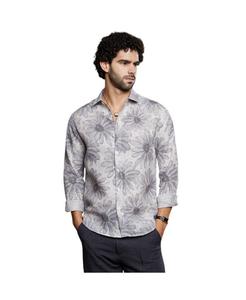 Мужская рубашка цвета "Мрачная ромашка" серого цвета Campus Sutra, Grey