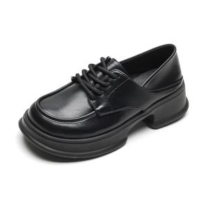Повседневные однобортные туфли женские QITUMAUL, Black[Platform Height Increasing 5Cm]