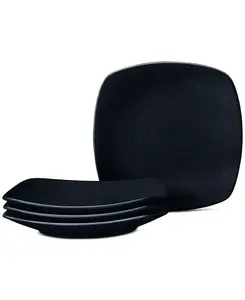 Квадратные обеденные тарелки Swirl, набор из 4 шт. Noritake, black