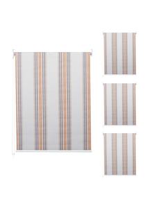 MCW Комплект из 4 рулонных штор D52, обеспечивающих полное затемнение, серо-коричневые с оранжевым оттенком