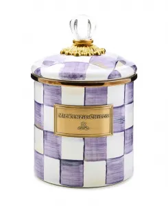 Маленькая баночка ручной работы в фиолетовую клетку Mackenzie-Childs