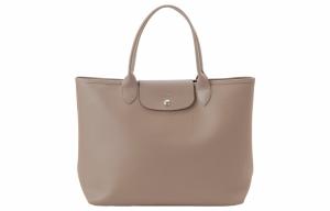 Сумка через плечо Le Pliage City из прорезиненного холода с кожаной отделкой большая женская верблюжий серый LONGCHAMP