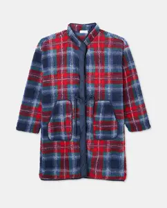 Женский халат в клетку с пуговицами Énfasis, красный