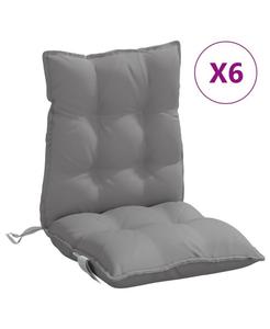 Комплект из 6 подушек для стула с низкой спинкой из ткани Оксфорд VidaXL, серый