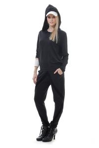 Топ с длинными рукавами и капюшоном Conquista, черный